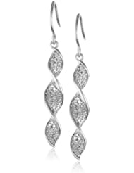 Sterling Silver Diamond Spiral Drop Earrings (1/3 cttw, I-J Color, I2-I3 Clarity)
