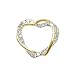 18kt Gold over Sterling Silver High Polish and CZ Interlocking Heart Pendant
