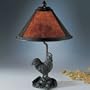Dale Tiffany 2307 Antique Bronze Rooster Mica Table Lamp 2307