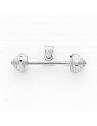Sterling Silver Barbell Charm Pendant