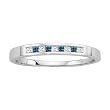 14K White Gold 0.11 ct. Alternating Blue and White Diamond Princess Cut Diamond Wedding Band