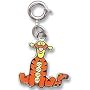 Licensed Disney's Tigger the Tiger Reversible Orange Charm with Austrian Crystals