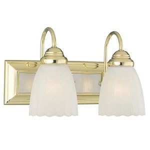 Thomas Lighting Chrome and Polished Brass Two-Light Bath Fixture