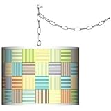 Pixel Light Giclee Swag Style Plug-In Chandelier