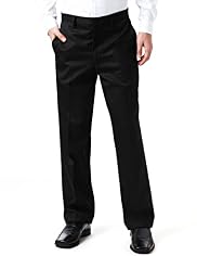 Boys Flat Front Wool Blend Trousers with Stormwear+™