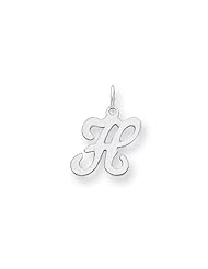 The Sophia Small Polished Script Initial H Pendant in 14K White Gold
