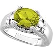 14K White Gold Peridot Ring