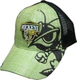 Mickeys Malt Liquor Hat - Green Straw Mesh Trucker Logo Baseball Hat