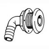 90 Deg. Thru-hull Connectors (4357-6002981) - Type: Hose I.d. - 3/4in. - White: White