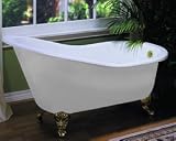 62 inches Cast Iron Elizabethan Classics Slipper Clawfoot Bathtub with No Faucet Drillings