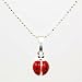 Sterling Silver Kids Enamel Ladybird Pendant on an 15