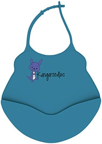 Enjoy a Guaranteed No Mess Feeding Experience Every Time With this Boys Blue Silicone Pocket Bib!