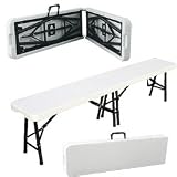 Palm Springs 6ft Folding and Portable Bench White Outdoor Living