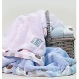 Little Giraffe Luxe Polka Dot Blanket Blue