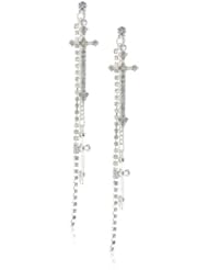Steve Madden Cross Linear Drop Earrings