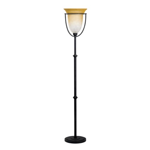 Kichler Lighting 76101 Pomeroy 73-Inch Portable Torchiere, Sunrise Marble Glass Shade