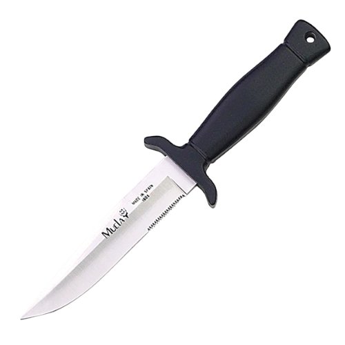 Boot Knife, Black Handle, Plain, w/Leather Sheath