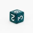 12mm 6-sided Pearlized Dice #1-6, Emerald with White