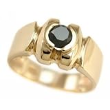 0.75ct Mens Fancy-Black Diamond Ring 14k Yellow Gold