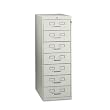 7-Drawer Multimedia Cabinet For 5 x 8 Cards, 19-1/8w x 52h, Light Gray