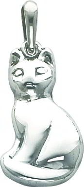 14K White Gold Cat Pendant Charm Kitty Jewelry New