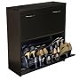 Venture Horizon Shoe Cabinet Holds 24 Shoes, Black Finish 4230BL (Black) (34"H x 30"W x 11 1/2"D)