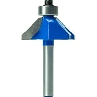 45anddeg; Chamfer Router Bit 1/4 x 1/2- Used for Routing, carving, rounding over, milling, moulding, beading, coving, dove tailing, plunge cutting and flush trimming., with Hand Held or Table Router