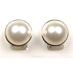 Traveller� Schmuck Ohrclip 16mm - rhodiniert mit Swarovski-Perle wei�