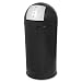 Genuine Joe 58887, Classic Round Top Push Receptacle, Spring Loaded Door, 12 Gallon, Black
