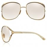 TOM FORD MARGAUX TF40 275 ROSE GOLD FRAME LIGHT BROWN FLASH SILVER GRADIENT LENS METAL SUNGLASSES