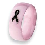 Chisel Pink Ceramic Ring with Ribbon Design (8.0 mm) - Sizes 5-9