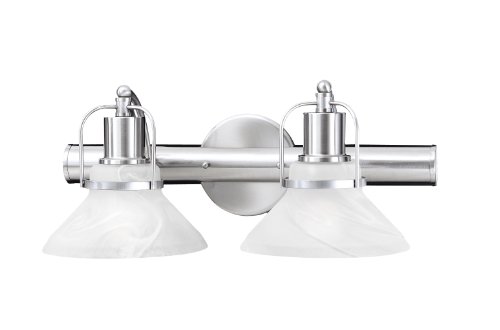 Thomas Lighting M1782-78 Newport Two-Light 19-Inch W by 7-3/4-Inch H Bath Light, Brushed Nickel