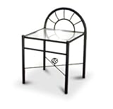 Black Metal Nightstand Glass End Table with Sunburst Arch