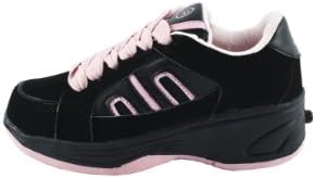 Faux Leather Roller Sneakers (Little Kid/Big Kid) (281) Black/Pink 4 M US Big Kid