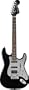 Squier by Fender Black and Chrome Standard Stratocaster HSS Rosewood, Black w/ Mirrored Pickguard
