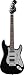 Squier by Fender Black and Chrome Standard Stratocaster HSS Rosewood, Black w/ Mirrored Pickguard