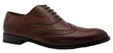 Hush Puppies Mens Beatty Dark Tan Lace Up Leather Wingtip Brogues