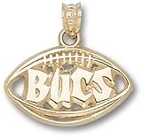 Tampa Bay Buccaneers Solid 10K Gold ''BUCS'' Pierced Football Pendant