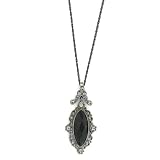 Black Diamonds Ornate Filigree Frame Necklace
