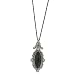 Black Diamonds Ornate Filigree Frame Necklace