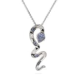 Blue and White CZ Snake Pendant