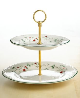 Pfaltzgraff Winterberry Two-Tiered Server With Handle