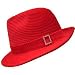 31ChZktJV2L. AA75  GORGEOUS RED CORDUROY RHINESTONE TRIM BUCKLE FEDORA HAT