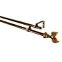 BCL Product Sourcing 58DLF48G Leaf Double Curtain Rod- Antique Gold Finish- 48-inch to 86-inch- 0.62-inch Diameter Pole