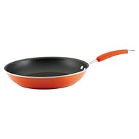 Rachael Ray Porcelain Enamel Nonstick 12-Inch Open Skillet, Orange