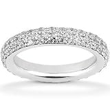 1.10CT Pave Diamond Eternity Wedding Anniversary Ring Band SZ 7 G/H I1/I2