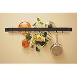 Rogar 1310 36" Bar Rack, Black with Black Hooks