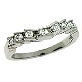 14k White 0.26 Ct Diamond Band Ring - Size 7.0