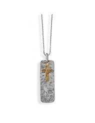MMA Silver - 18 inch Necklace with Brass Cross Pendant
