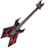 B.C. Rich Kerry King Wartribe Electric Guitar, Black with Red Fire Graphic